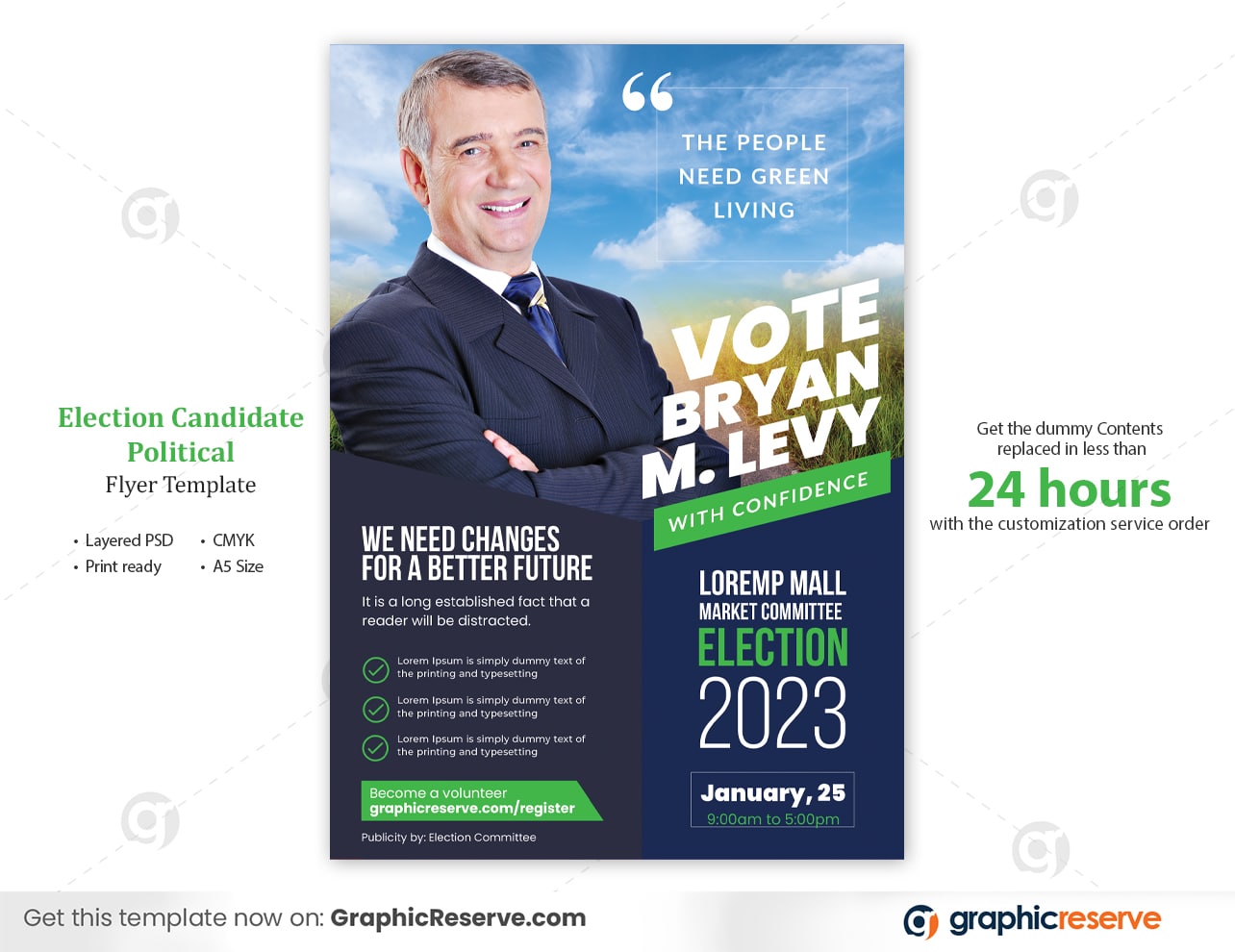 Political Campaign Marketing Material Canva Template Bundle - Graphic ...